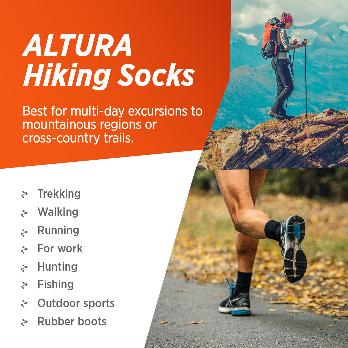 Pima Cotton Hike & Trek Socks | Altura