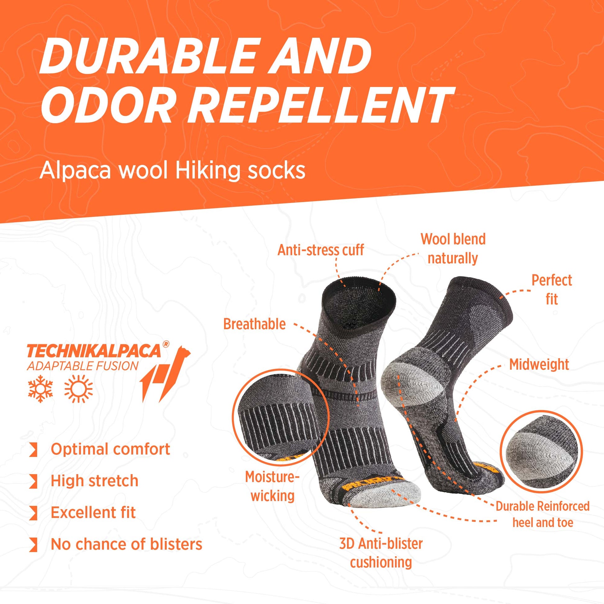 Andante | Alpaca Hiking Socks – Andina Outdoors