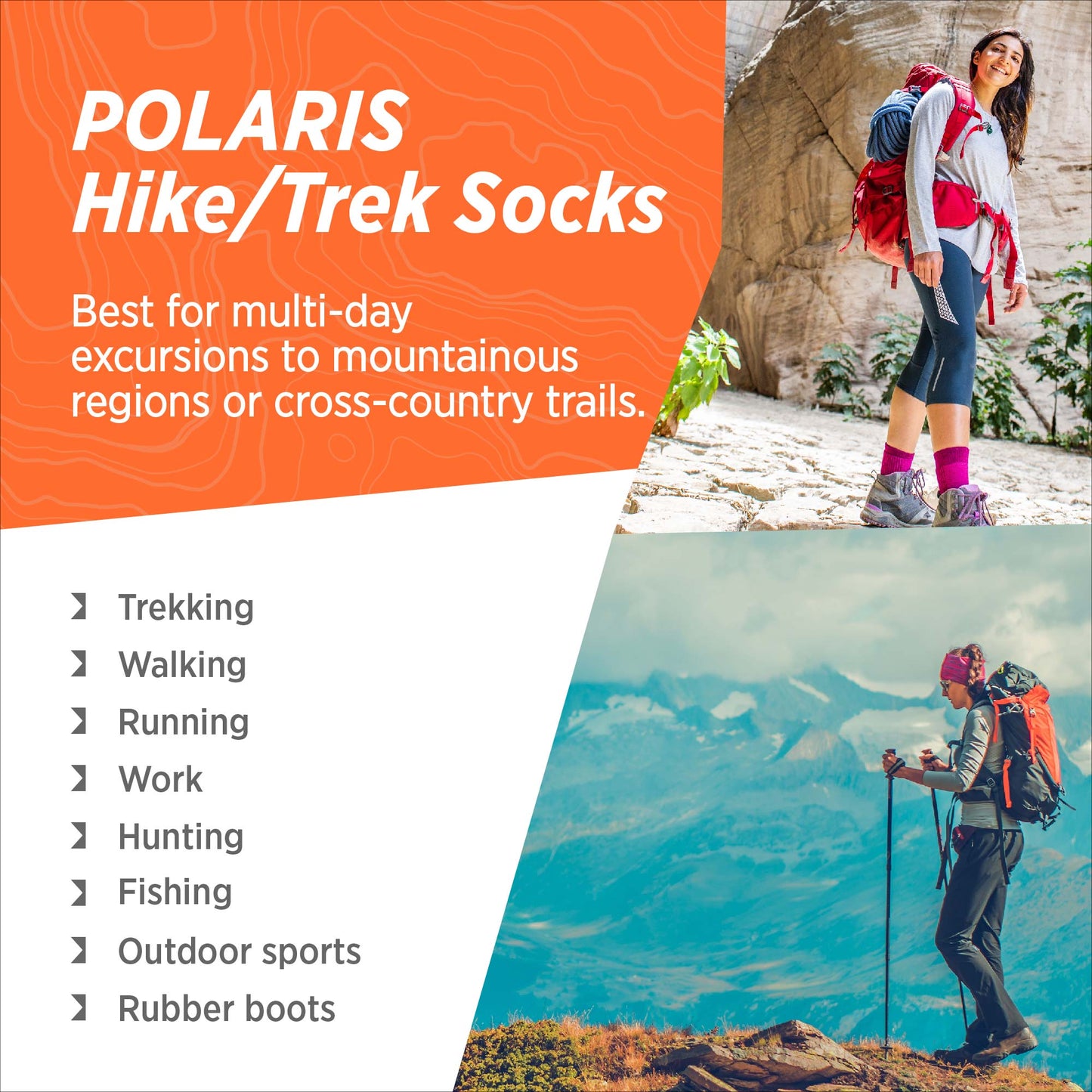 Polaris Multi-Sport-Socken, 2er-Pack