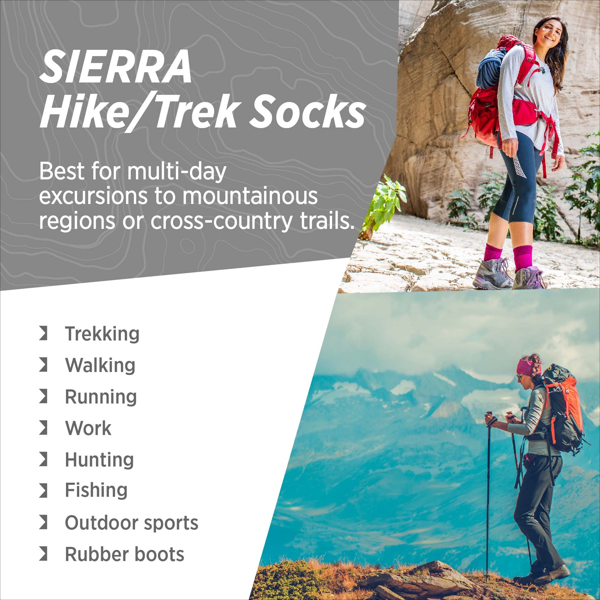 best travel backpacker socks Sierra
